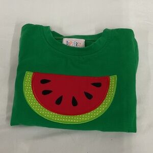 Green girls short sleeve Shirt with Watermelon Design
